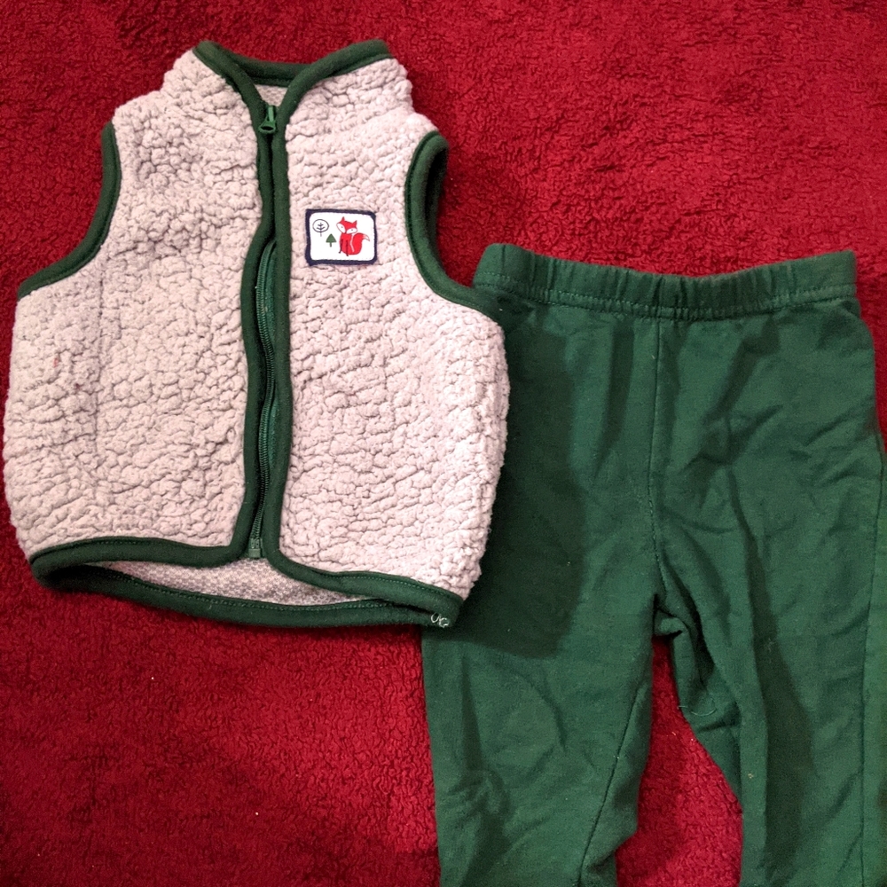 Weeplay Forest Green Vest and Pants set